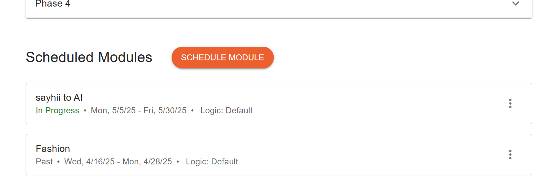 Scheduled Modules